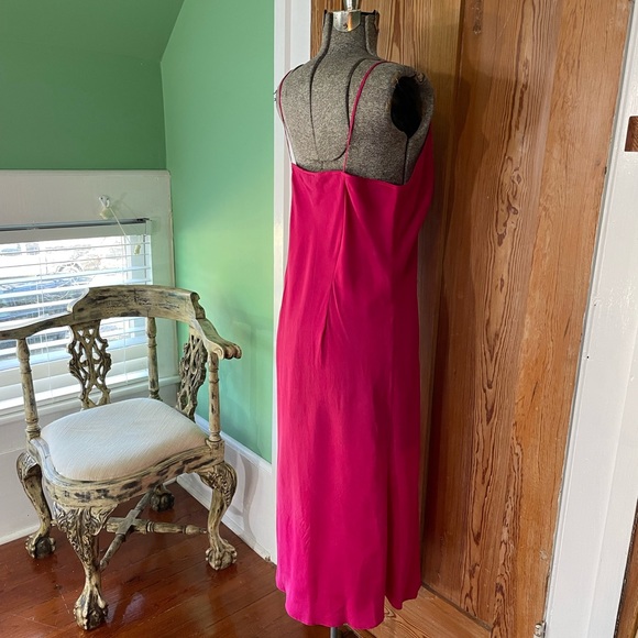ECI New York 100% Silk Magenta Pink Lace Slip Dress - Sz 8 💚🎀 - Picture 8 of 13